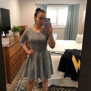 Houndstooth fit and flare dress